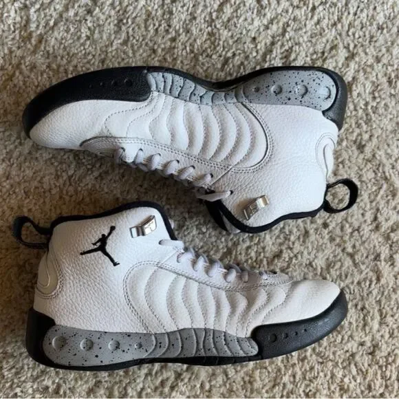 Nike Air Jordan Jumpman Pro Sneakers White Black Wolf Grey Size 5Y - Picture 5 of 9